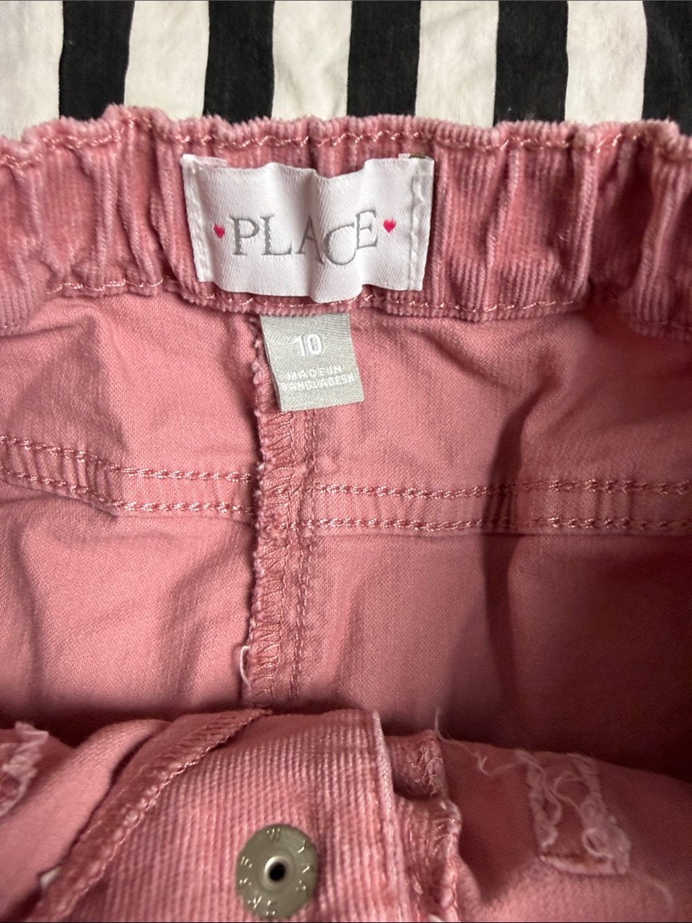 Girls' Button-Front Pink A-Line Skirt - Picture 2 of 4